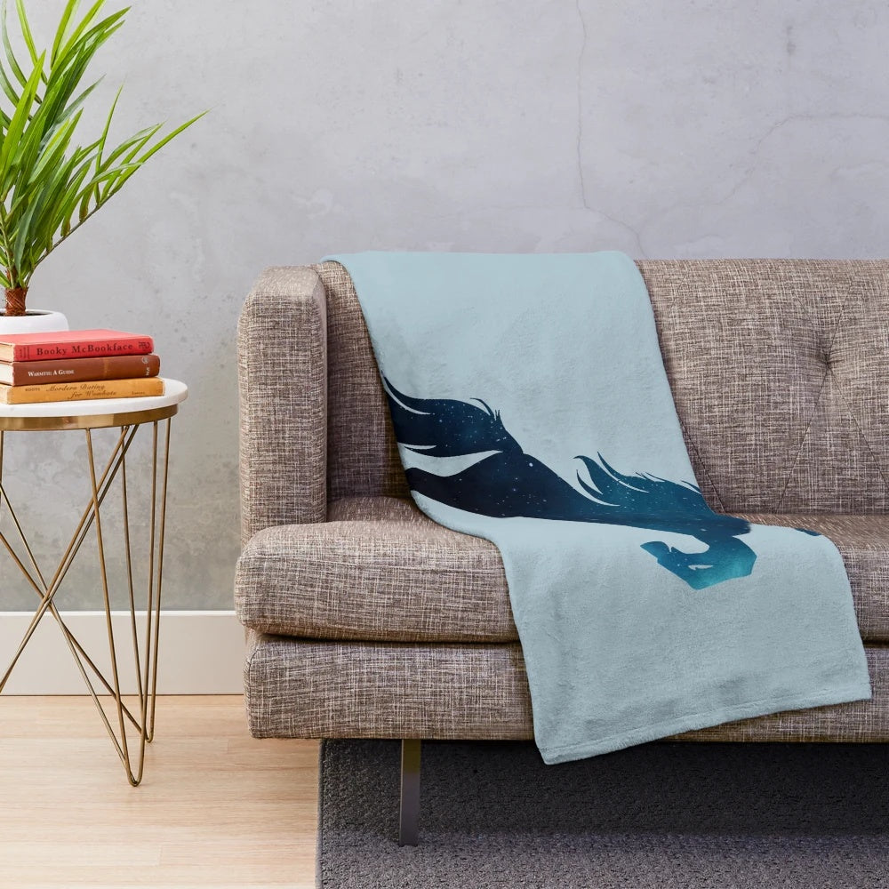 Luminous galaxy unicorn plush blanket with a magical, iridescent design