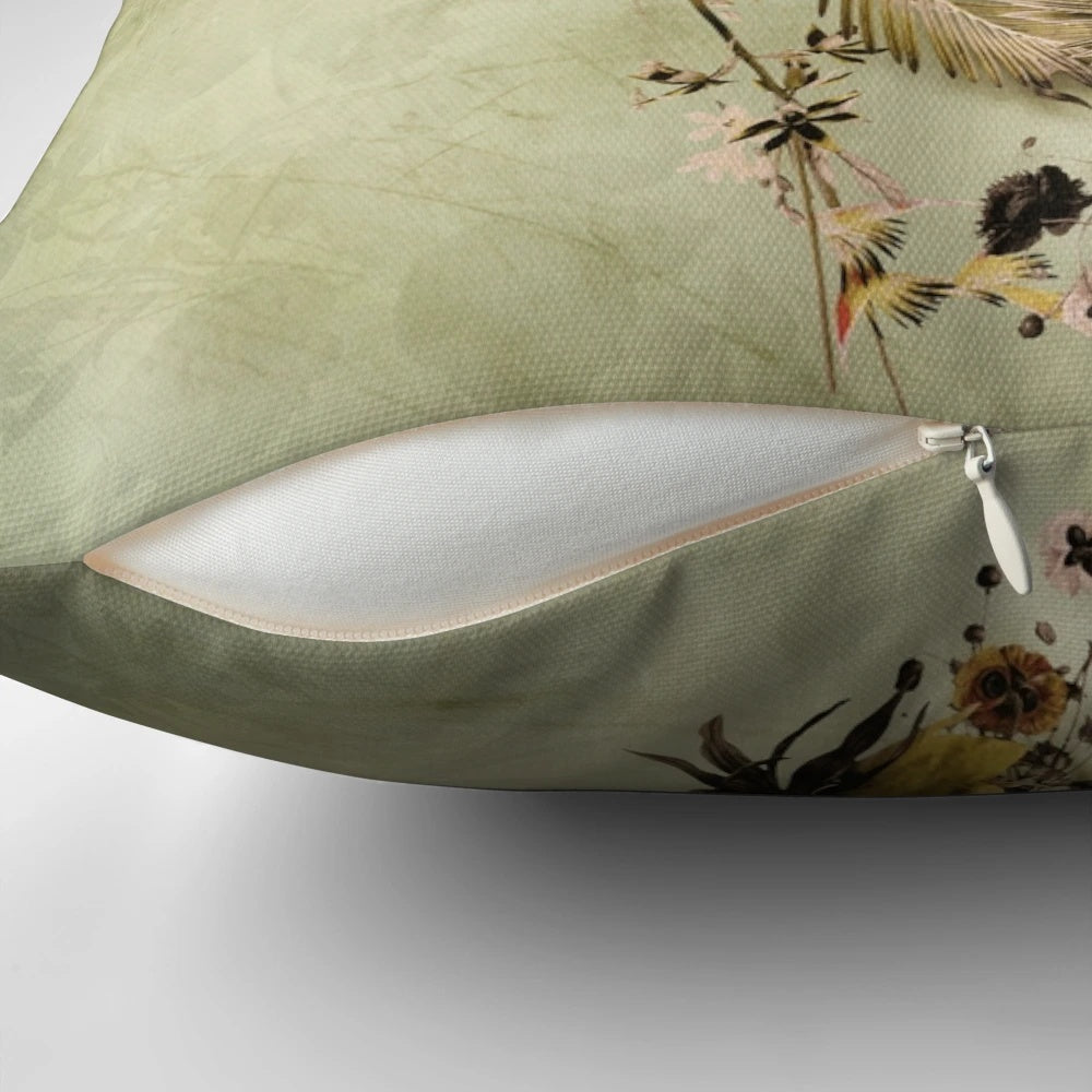 Vibrant garden skull light pillow with floral and gothic elements, perfect for boho-inspired home decor.