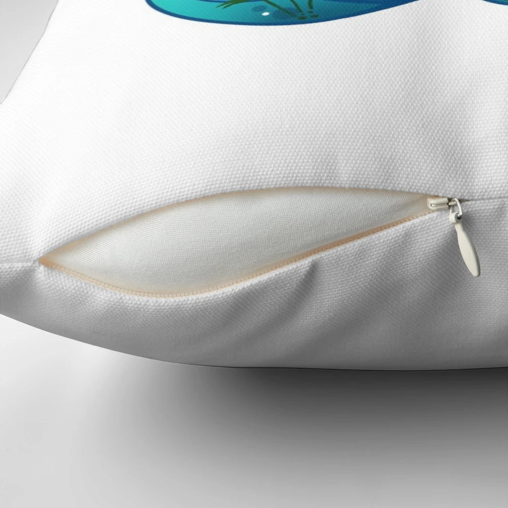 Whimsical goldfish headphones floating in a starry galaxy-themed pillow