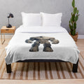 Golem plush blanket with embroidered legendary fantasy creature