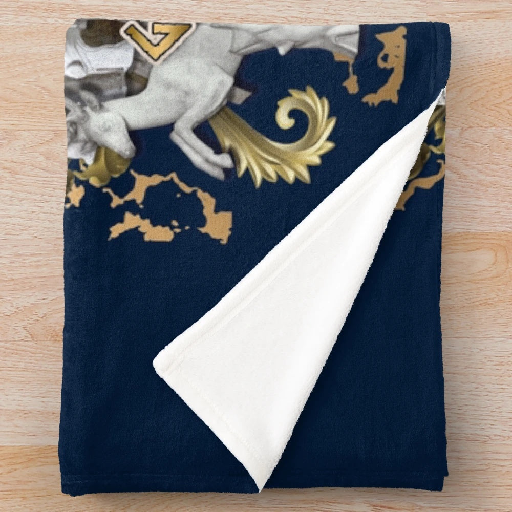 Plush blanket featuring Greek mythological figures and statues