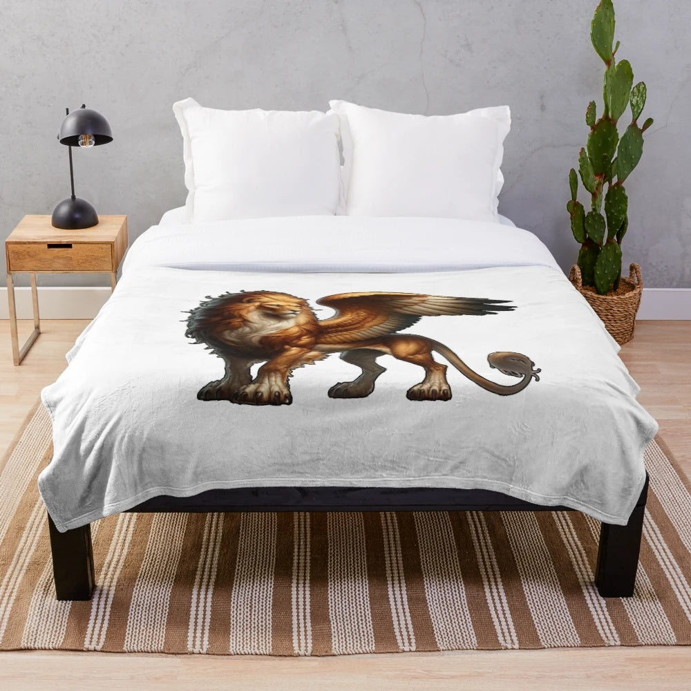 Grrrifin plush blanket featuring a majestic fantasy griffin