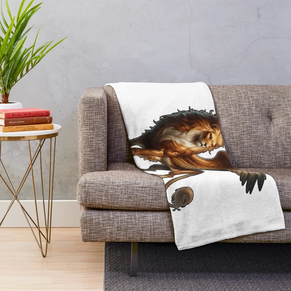 Grrrifin plush blanket featuring a majestic fantasy griffin