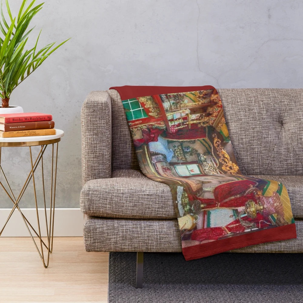Gypsy caravan plush blanket with vibrant colors and traditional design