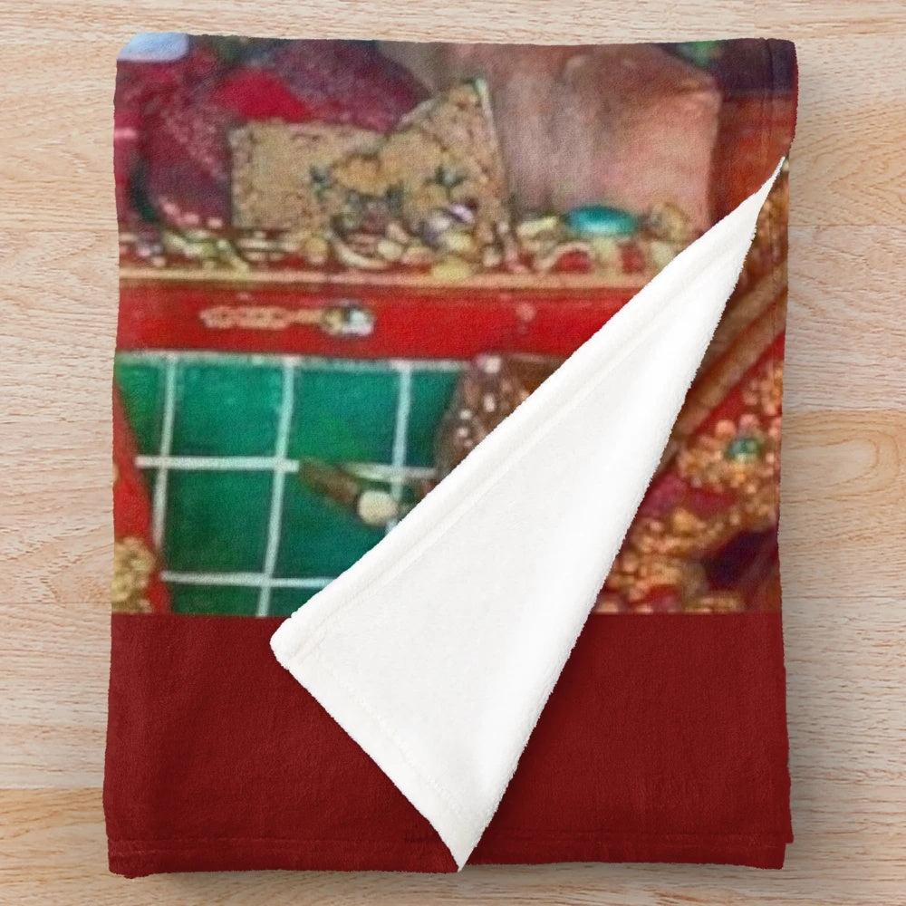 Gypsy caravan plush blanket with vibrant colors and traditional design