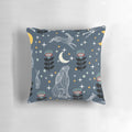 A soft, plush pillow featuring a whimsical hare silhouetted against a glowing moon, perfect for creating a serene, nature-inspired ambiance.