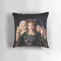 Decorative Hocus Pocus themed pillow featuring the Sanderson sisters