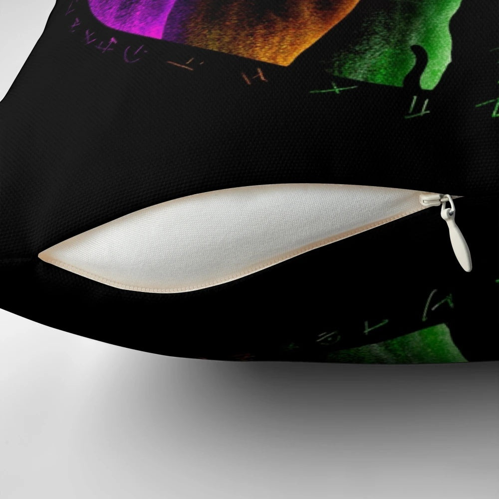 Hocus Pocus Sanderson Sisters and Binx decorative pillow with vibrant colors and magical design
