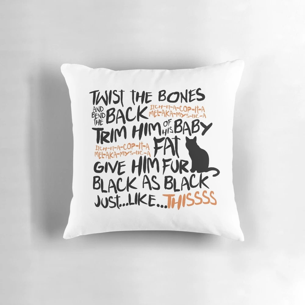 Binx Spell Pillow featuring the iconic Sanderson Sisters from the classic film Hocus Pocus