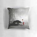 Little Red Riding Hood inspired "I Love You" pillow with a dark fairytale design