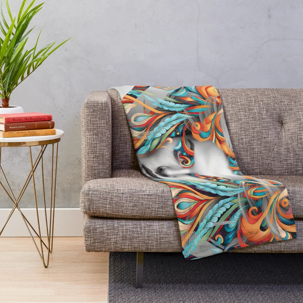 Enchanting ice queen plush blanket with mythical and winter themed design