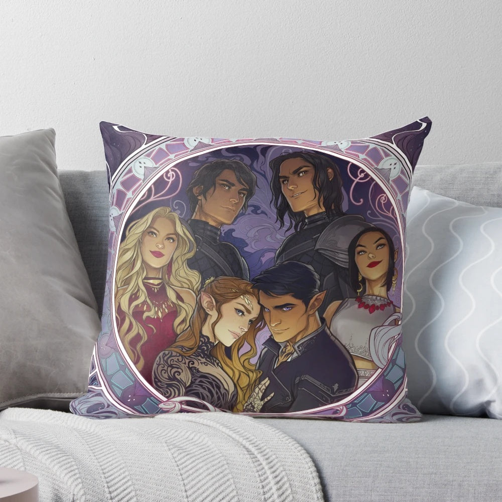 Cozy and stylish "The Inner Circle" pillow inspired by the ACOTAR fantasy book series