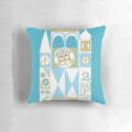 It's a Small World" themed decorative pillow with enchanting design