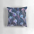 Soft, plush jellyfish pillow with intricate underwater design