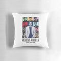 Cozy pillow featuring actor Jeremy Jordan in various character roles