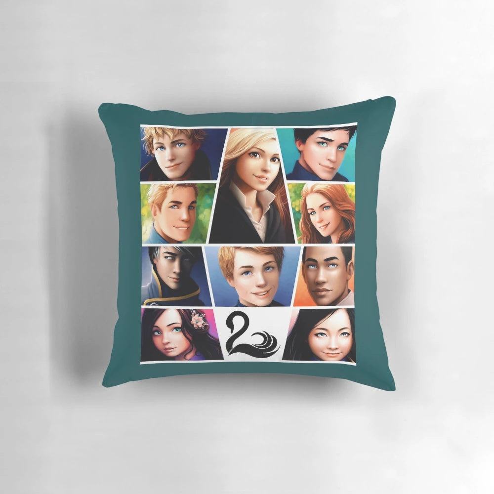 Keeper of the Lost Cities character pillow featuring snow, magic, and graphic design