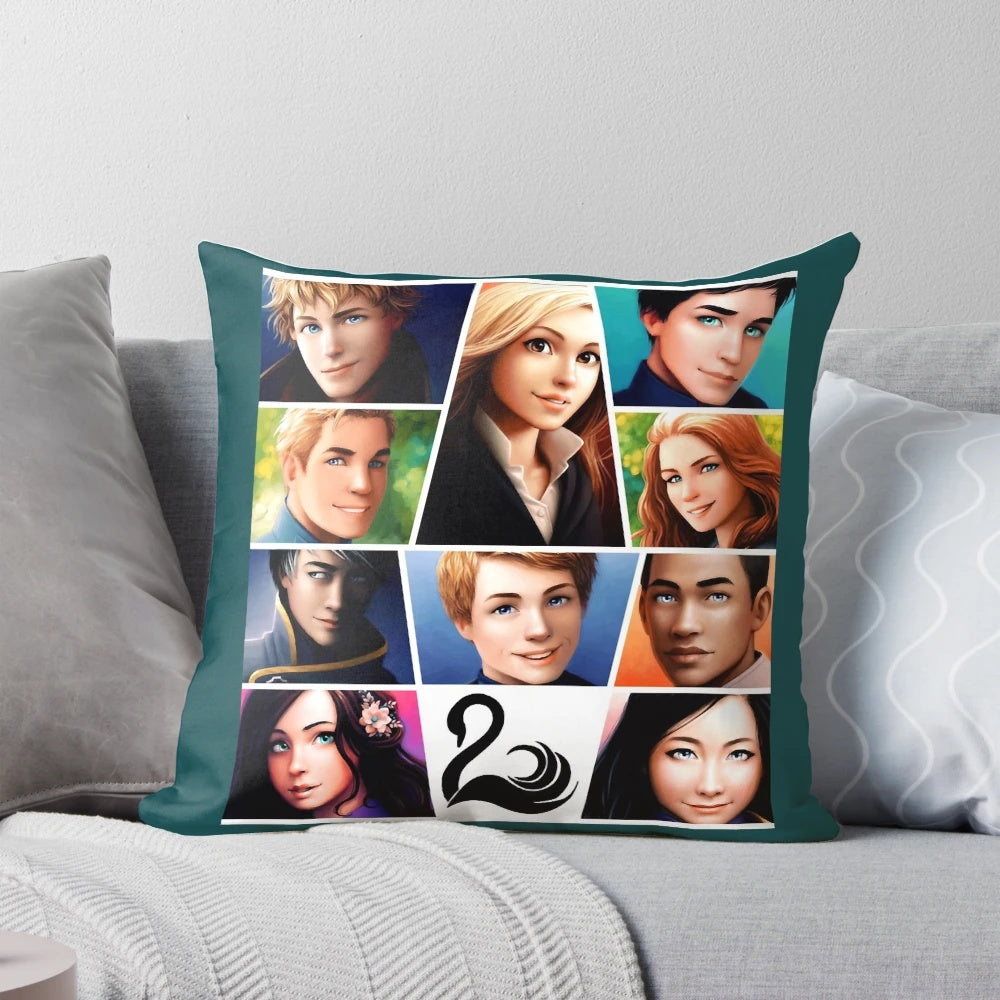 Keeper of the Lost Cities character pillow featuring snow, magic, and graphic design