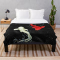 Soft, cozy plush blanket featuring beautiful koi fish design