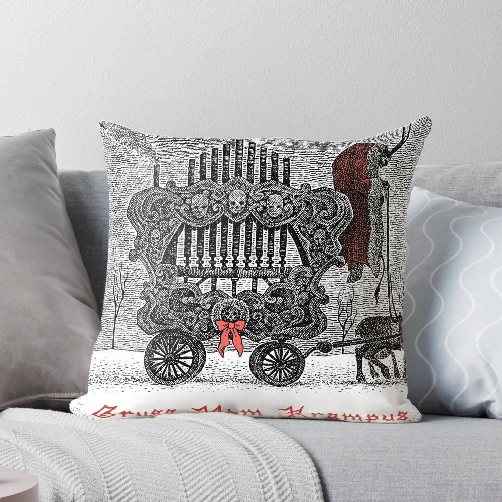 Festive Krampus-themed Calliope Pillow Decor