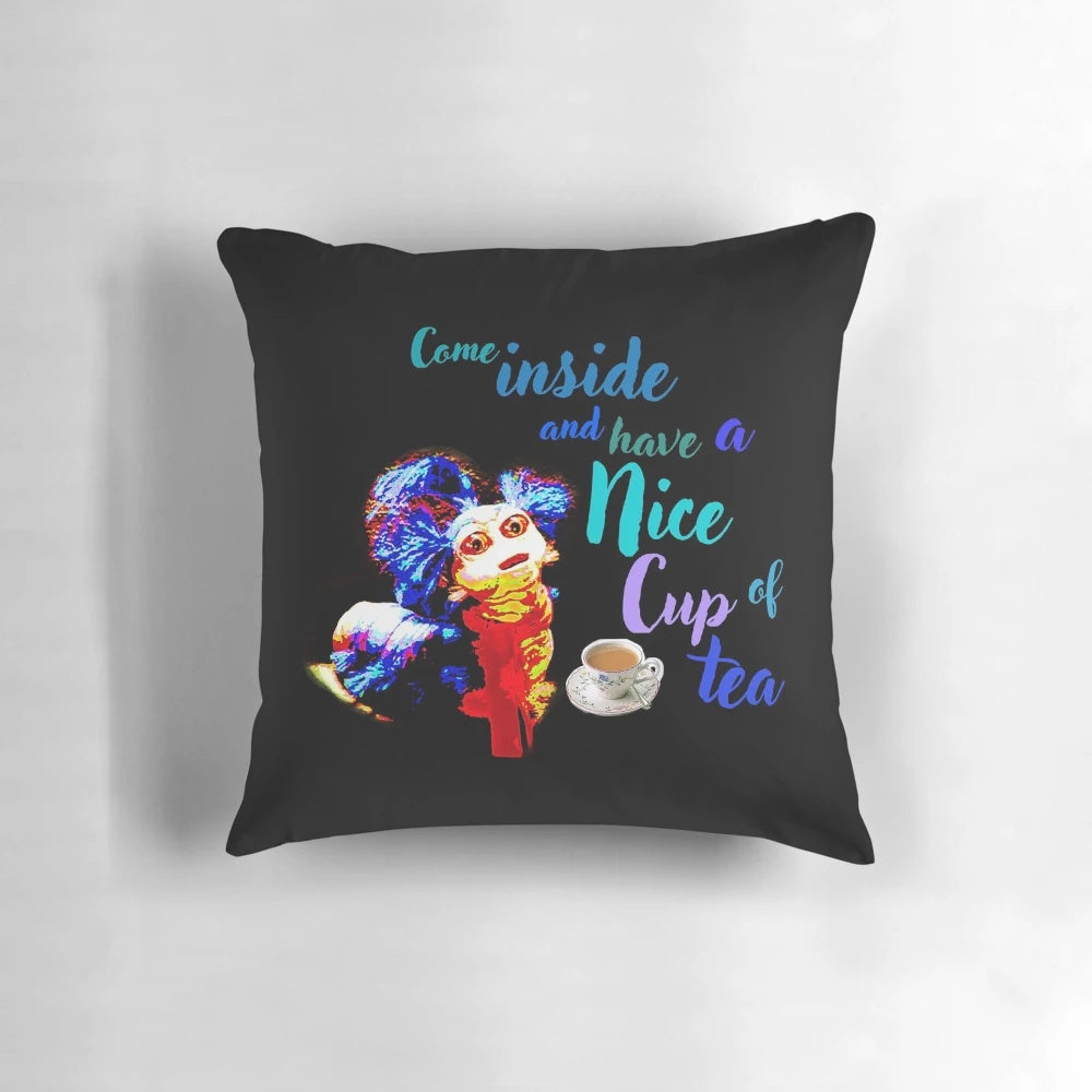 Soft, plush pillow featuring a whimsical labyrinth design, perfect for fans of the classic film The Dark Crystal.
