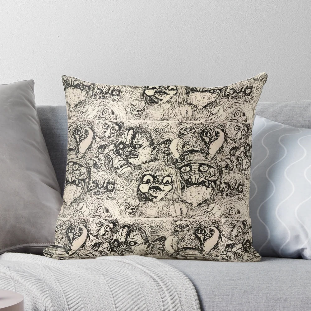Decorative pillow featuring imagery from the classic fantasy film Labyrinth, created by Jim Henson.