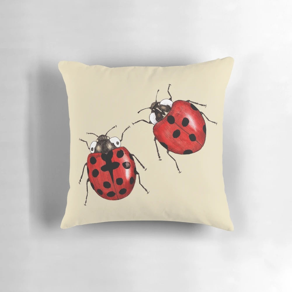 Charming Ladybird Couple Decorative Throw Pillow