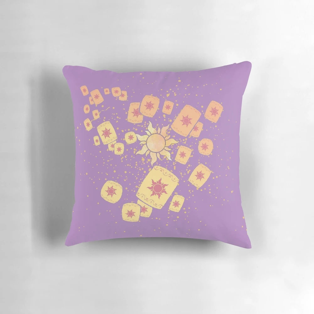 Lantern light tangled pillow with Disney princess Rapunzel and Pascal the chameleon