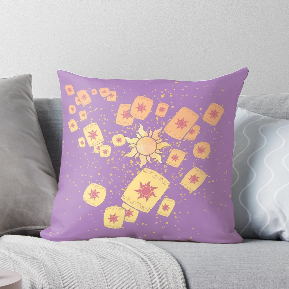Lantern light tangled pillow with Disney princess Rapunzel and Pascal the chameleon