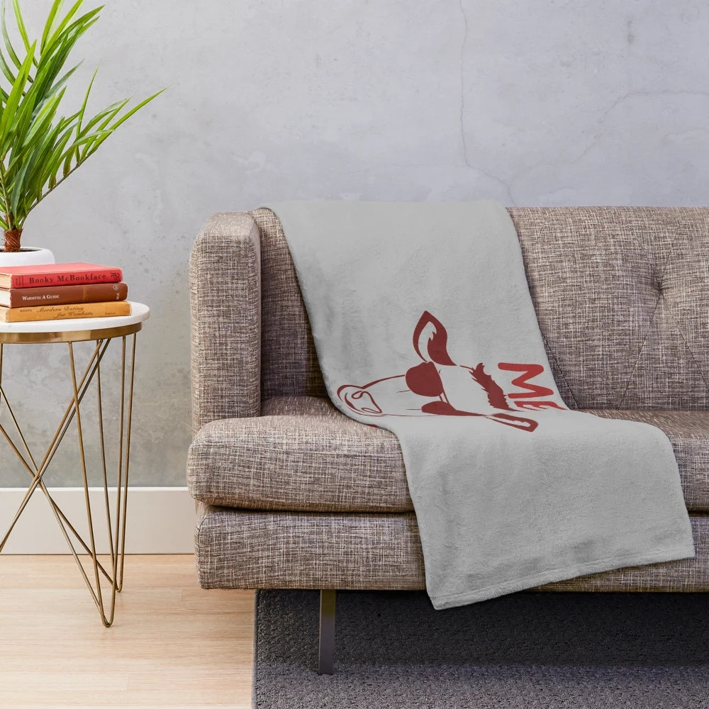 Plush blanket featuring mythical legendary animals in a vintage, fantasy style