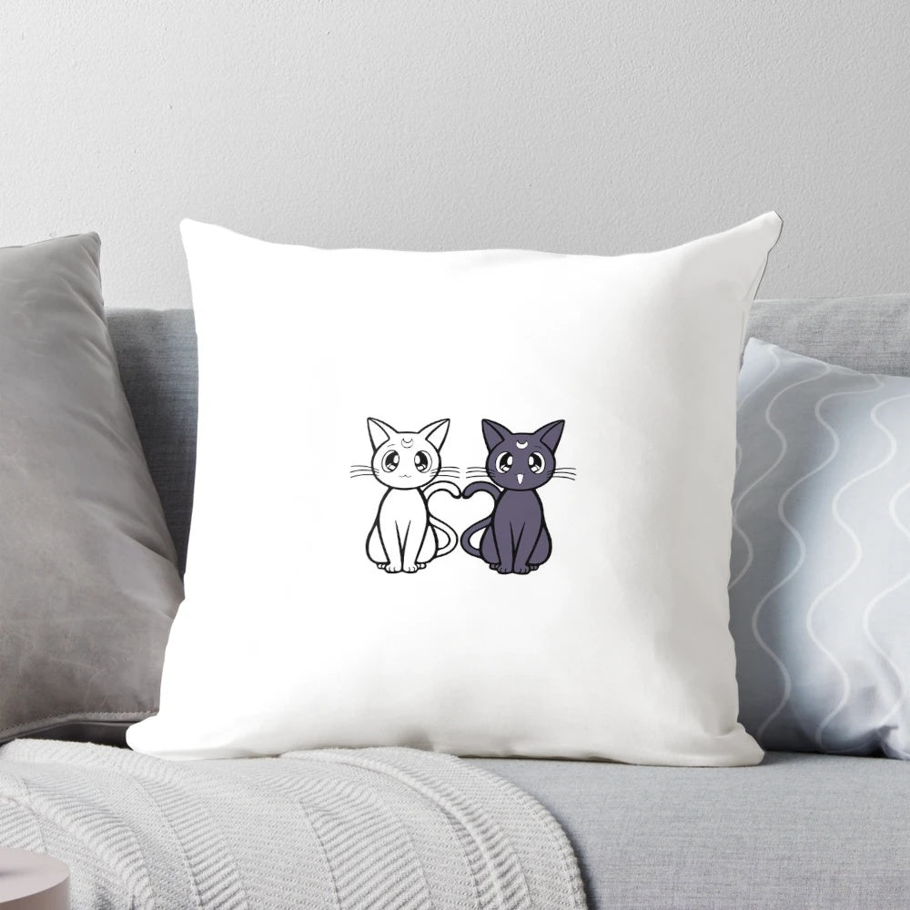 Soft, plush pillow featuring the iconic cats Luna and Artemis from the Sailor Moon anime series