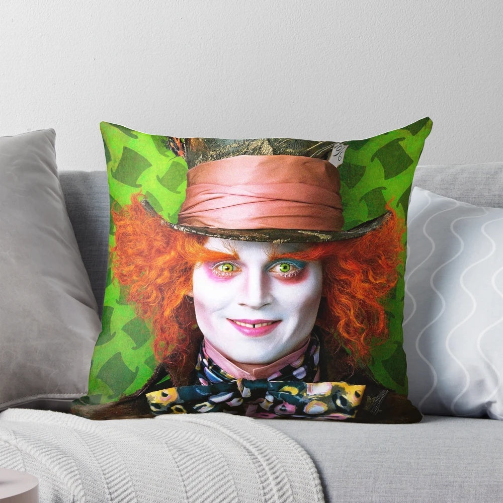 Mad Hatter Pillow Inspired by the Iconic Character from Alice in Wonderland