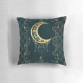 Enchanting magic moon spell book throw pillow with mystical, boho-inspired design