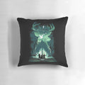 A cozy pillow featuring the "Magic Never Ends" design, perfect for book lovers and fans of fantasy and graphic novels.