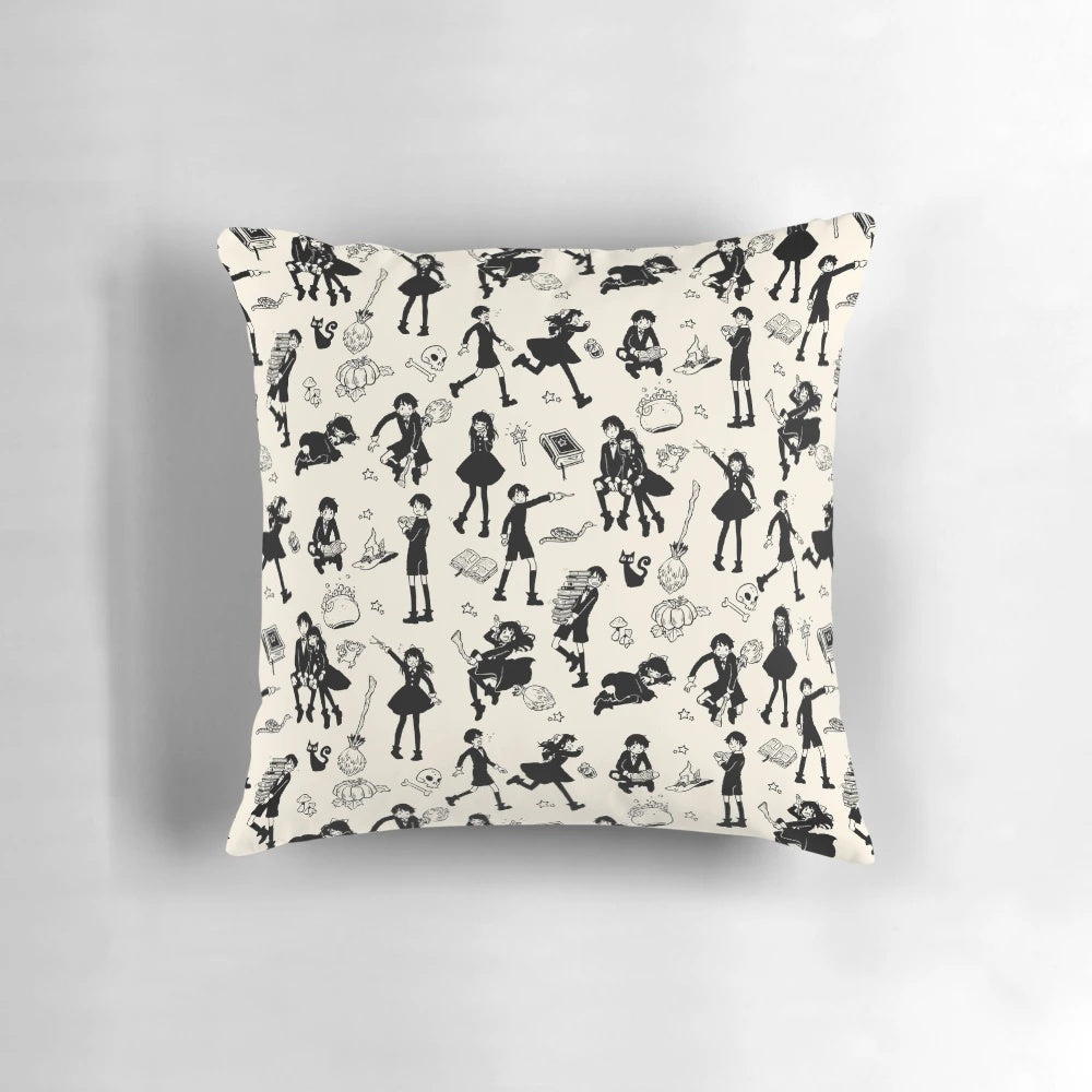 Image of a cozy pillow featuring characters from the "Magic Pillow" webtoon comic
