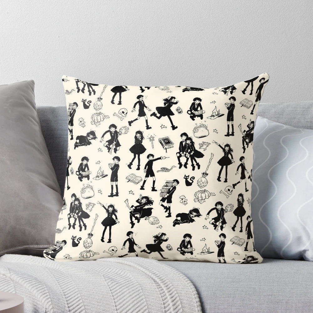 Image of a cozy pillow featuring characters from the "Magic Pillow" webtoon comic