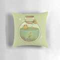 A cozy and whimsical pillow featuring a magical frog potion design, perfect for fantasy, pagan, and goblincore-inspired home decor.