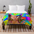 Magical doorway plush blanket with fantasy and nature inspired patterns
