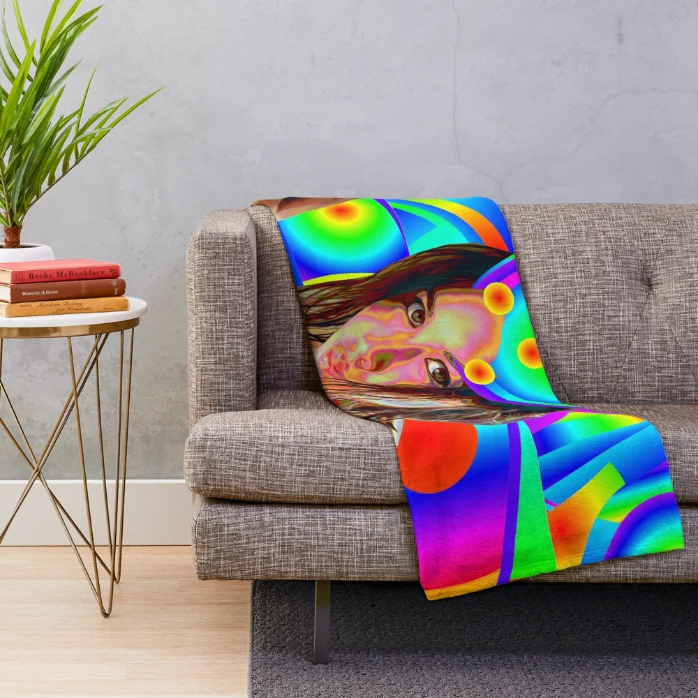 Magical doorway plush blanket with fantasy and nature inspired patterns