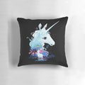 A beautifully designed pillow featuring a magical forest scene with a captivating unicorn, perfect for fantasy enthusiasts.
