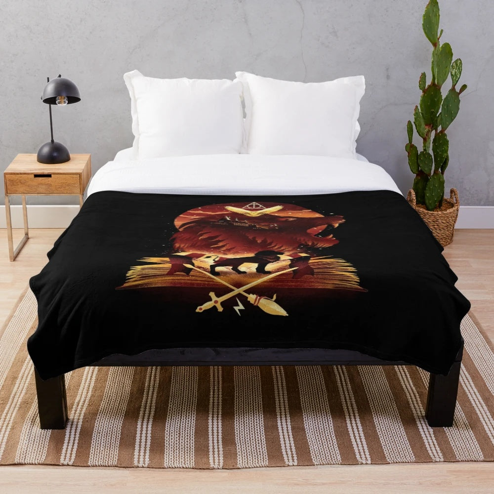 Magical lion plush blanket for bookworms and fantasy fans