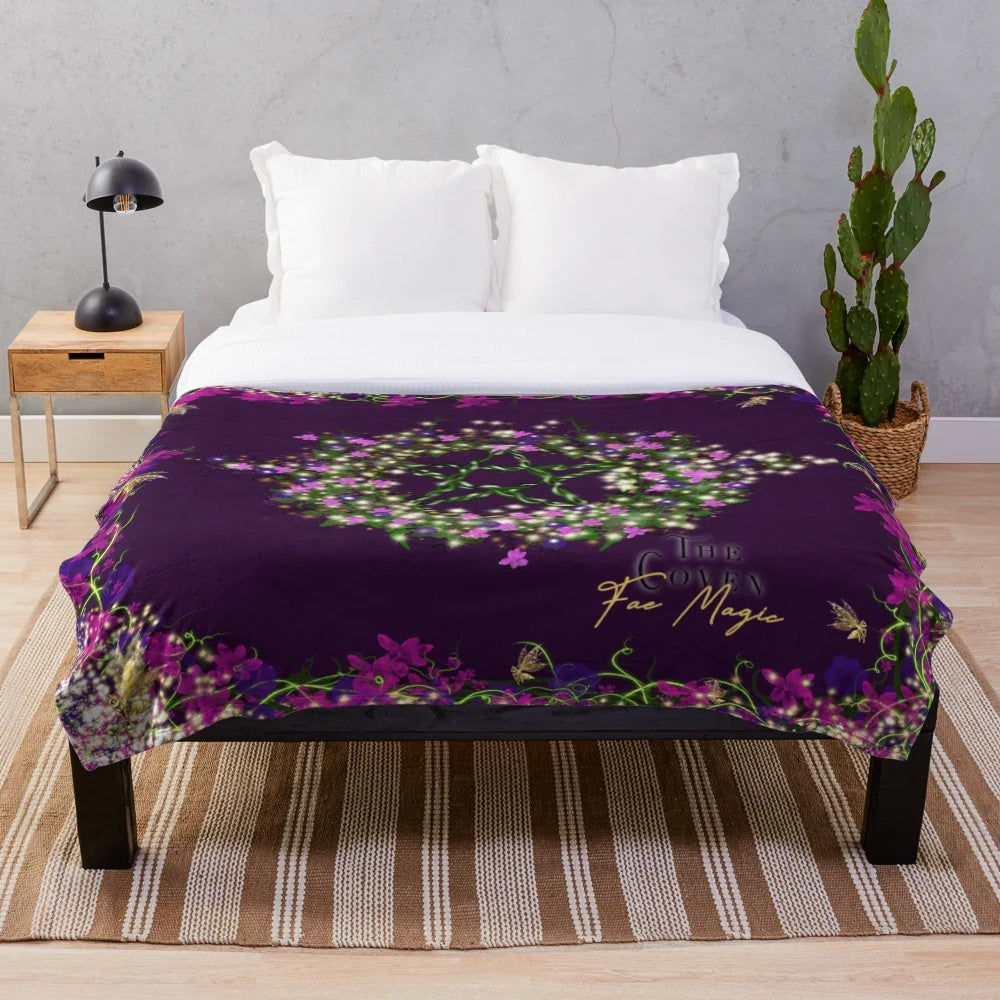 Magical plush blanket with fantasy design