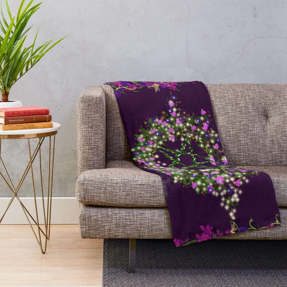 Magical plush blanket with fantasy design