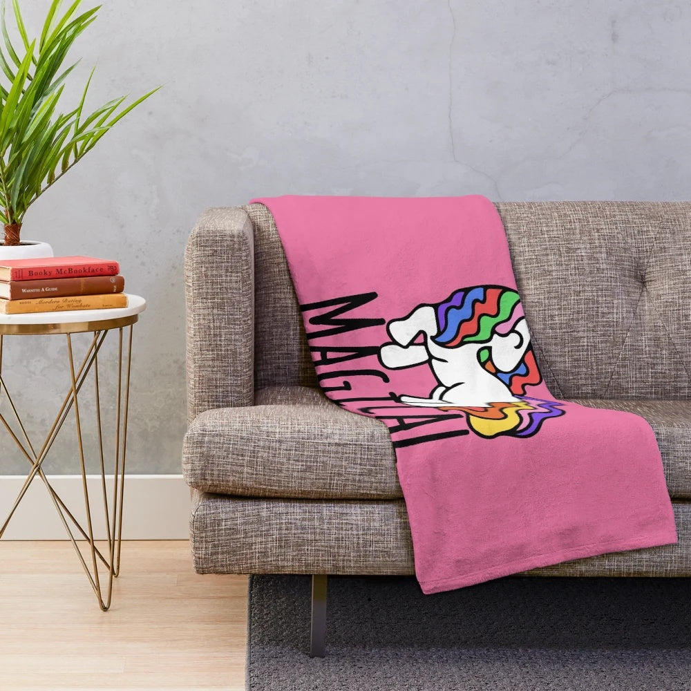 Magical unicorn plush blanket