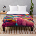 Magical world plush blanket with fantasy nature design