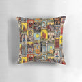 Decorative pillow featuring the iconic Major Arcana tarot cards from the Rider-Waite-Smith deck