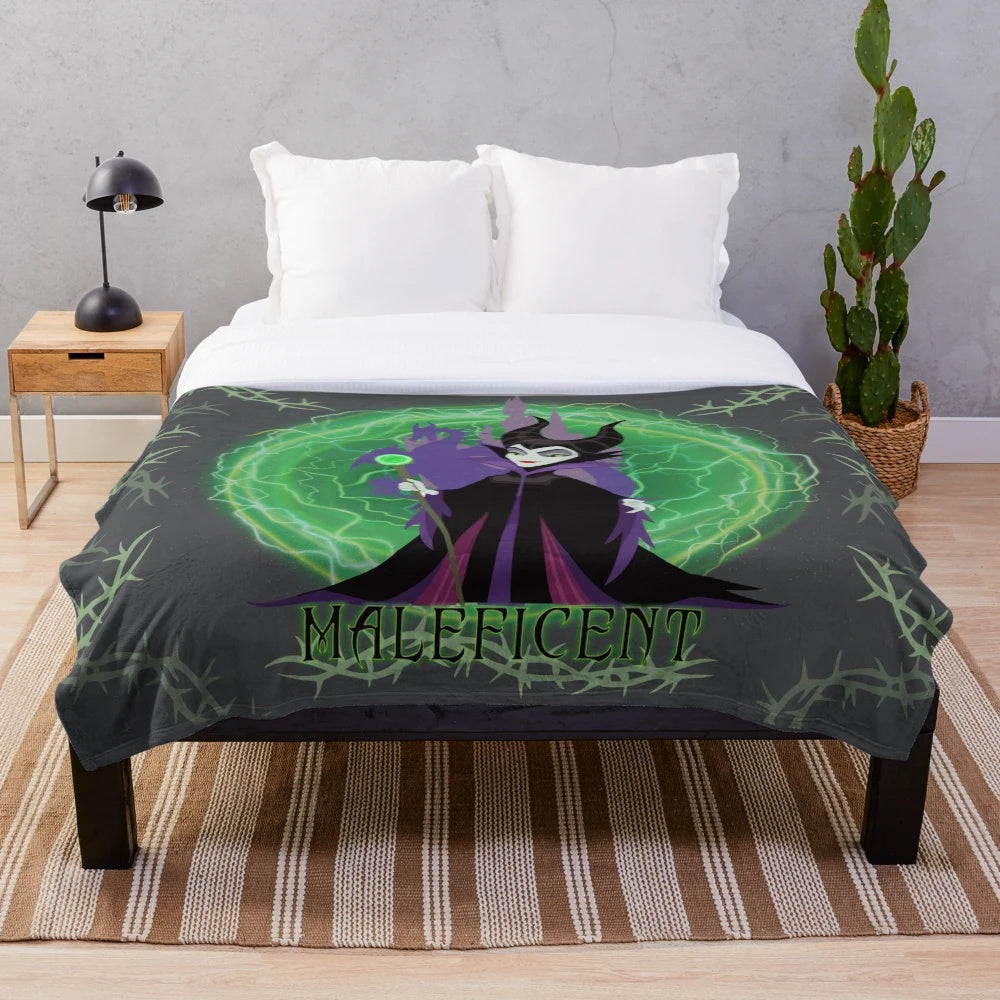 Maleficent-inspired plush blanket featuring the iconic Disney villain