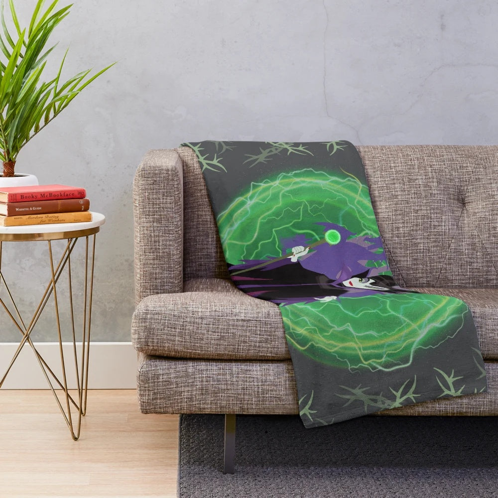 Maleficent-inspired plush blanket featuring the iconic Disney villain