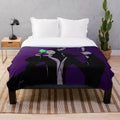 Maleficent-inspired plush blanket with dark fairy design