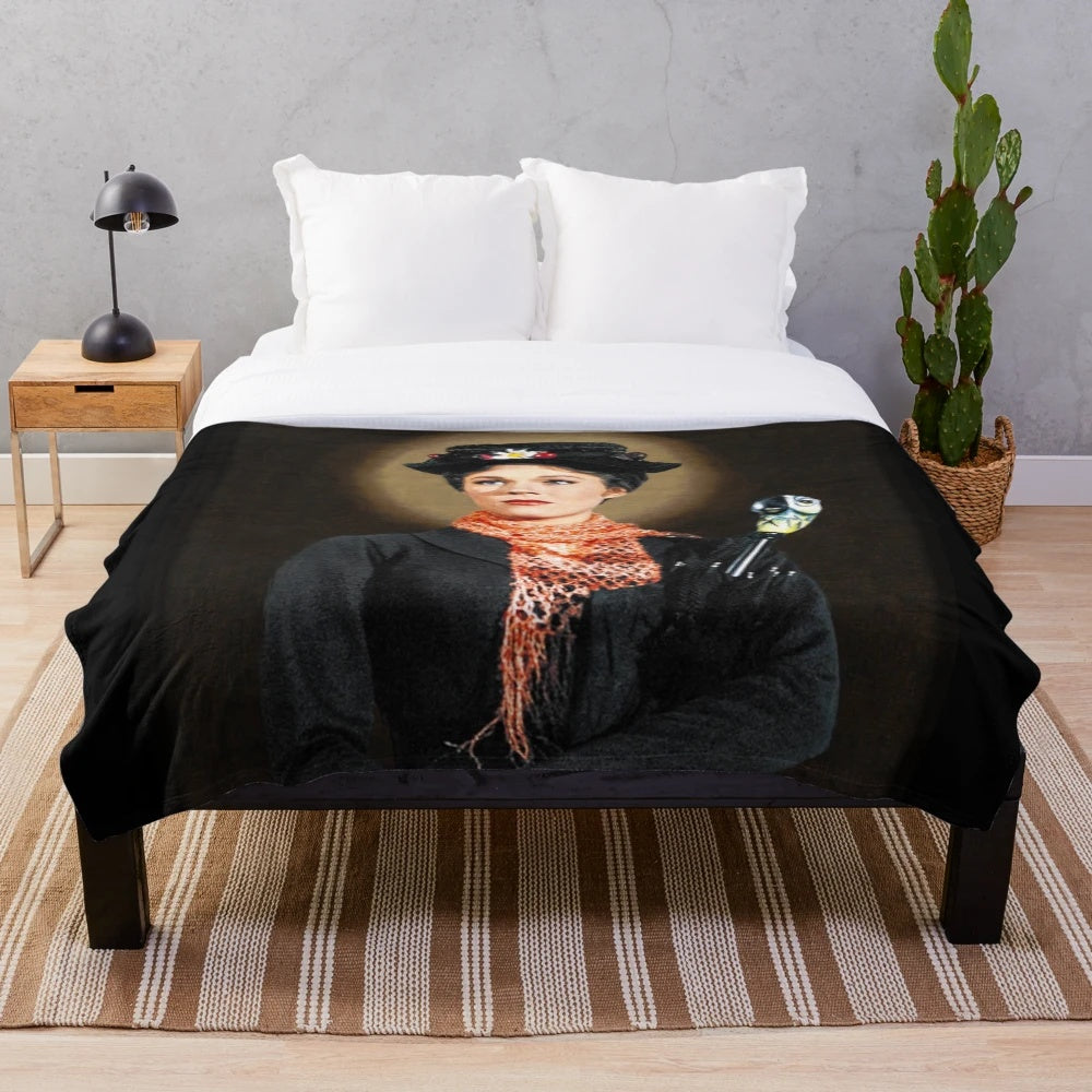 Cozy mary poppins plush blanket with pop culture movie imagery