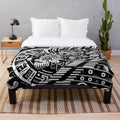 Mayan gods plush blanket featuring intricate pre-Columbian art
